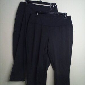Zelos Cropped Capri Leggings Women 1X Curvy Active Athletic Lot of 2 Black